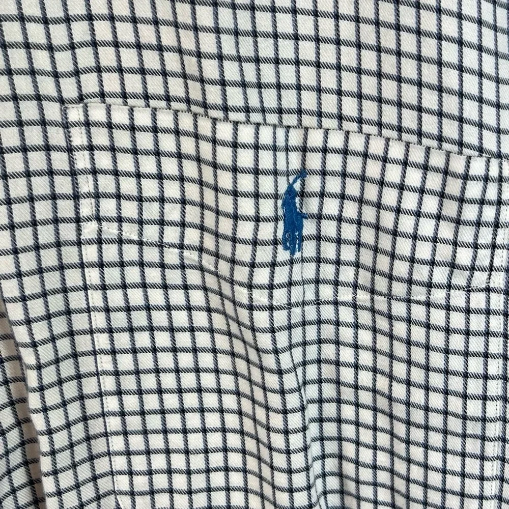 Ralph Lauren Blaire Button Down Shirt Men XXL Gray White Check Long Sleeve Logo - Picture 3 of 10